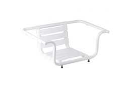 Adjustable bath seat, White Epoxy-coated Aluminium , 420 x 890 x 260 mm, Ø 30 mm