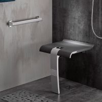 Siège de douche Design15 + tablette, Gris anthracite 