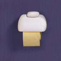 Toilet roll holder, White ABS, 175 x 50 x 135 mm
