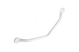 Elliptical 135° angled one-piece grab bar, White Epoxy-coated Steel, 350 x 350 mm, Ø 25 mm