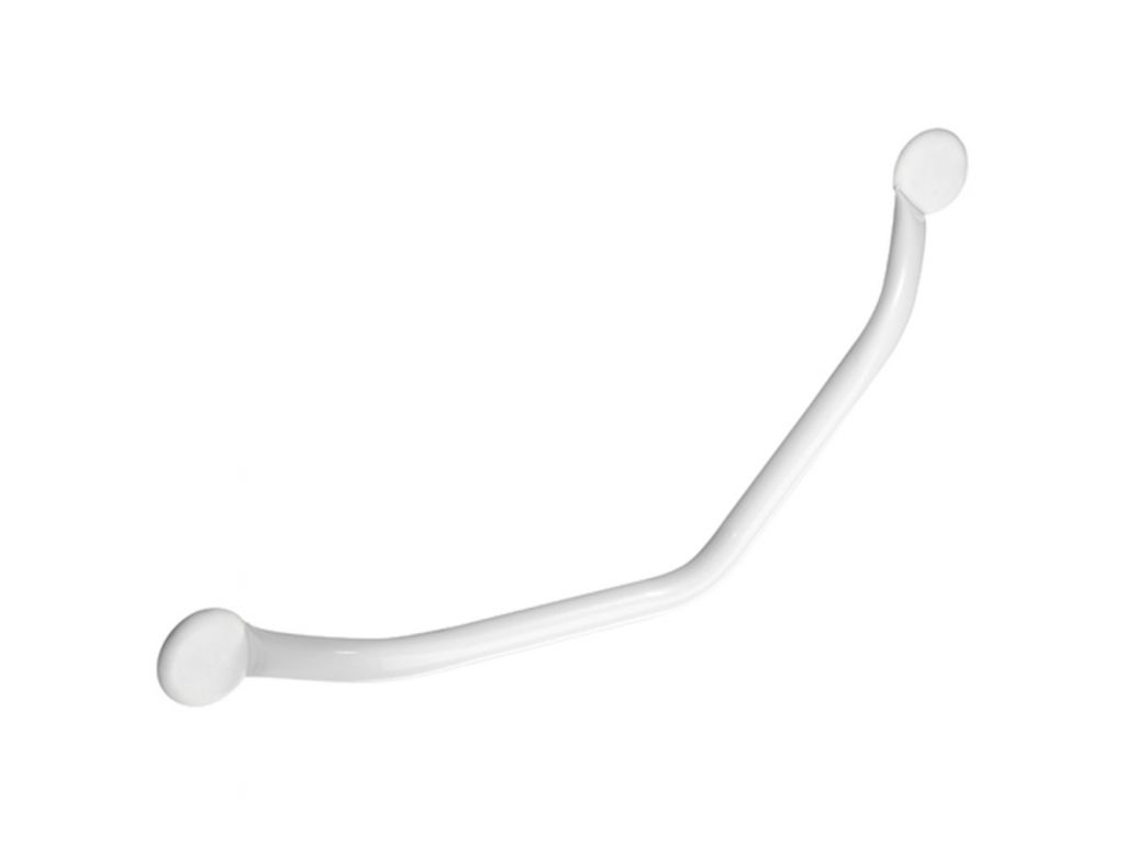Elliptical 135 Angled One Piece Grab Bar White Epoxy Coated Steel 350 X 350 Mm