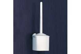 Toilet brush & holder, White ABS and Chrome-plated steel flange Toilet brush & holder, White ABS and Chrome-plated steel flange