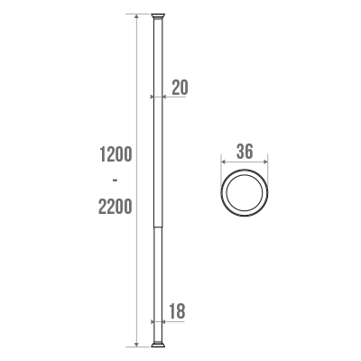 Oneerlijkheid platform Klaar Rechte telescopische douchestang, van 120 tot 2200 mm